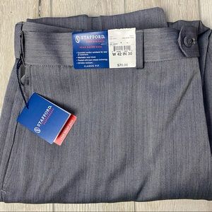 SOLD Stafford Performance Mens Pants size 42 x 30 Grey Dress Slacks Business